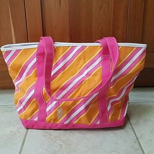 Orange & Pink canvas tote bag
